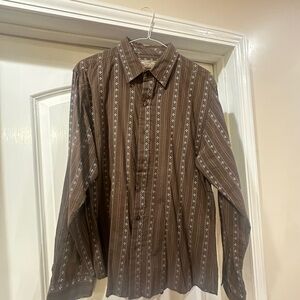 Elegant Brown Patterned Men's Shirt